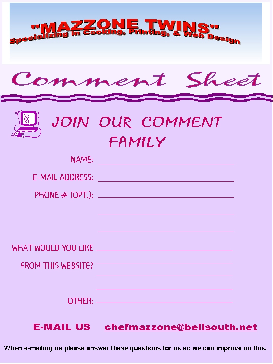 New Email_tgmazzone99@gmail.com